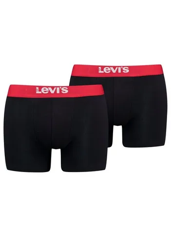 Levi's® Boxershorts LEVIS MEN SLD BASC BOXER BRIEF ORG CO 2P (Packung, 2er Pack) mit breitem Logobund