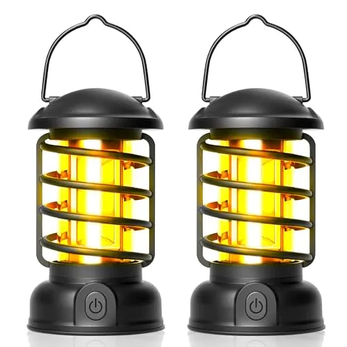 LEKEFETO LED Campinglampe Tragbar 2er Set mit IPX4 Wasserdicht