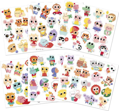 Janod 100 Aufkleber In Bögen Babytiere Mehrfarbig Mehrfarbig One Size