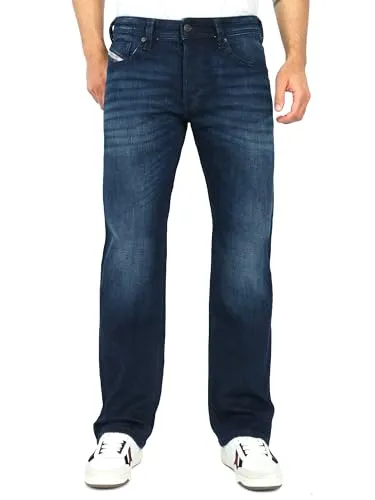 Diesel Herren Regular Straight Fit Stretch Jeans Larkee-X R19HN - Regular Fit Jeans in Blau, 98% Baumwolle und 2% Elasthan für optimalen Komfort und Bewegungsfreiheit.