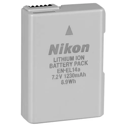 Nikon EN EL14a - Hochleistungs-Kamerabatterie - Akkus für Digitalkameras und Camcorder, Li-Ion 1230 mAh für lange Foto-Sessions mit Nikon D3100, D3200, D3300 und mehr.