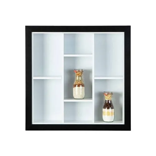 Inter Link Setzkasten Wandregal Quarium - 7 offene Fächer - Wandregal für stilvolle Dekoration, ideal für Wohnzimmer oder Schlafzimmer, mit 7 offenen Fächern zur Präsentation Ihrer Sammlungen.