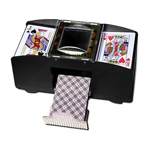Moaobooh Kartenmischer 2 Deck,Automatischer Kartenmischmaschine Elektrische, batteriebetrieben Spielkarten-Shuffler für Home Party Club Bridge-Pokerspiele