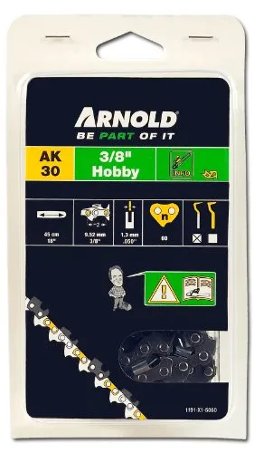 ARNOLD - Sägekette 3/8 Zoll Hobby, 1.3 mm, 60 Treibglieder, 45 cm Schwert; 1191-X1-5060