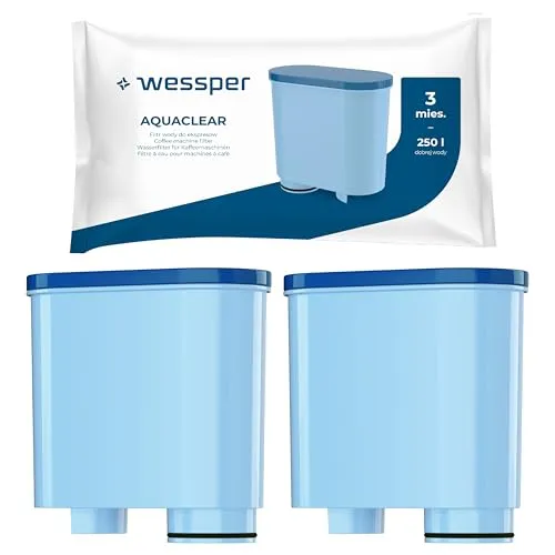 Wessper Wasserfilter für Kaffeevollautomat, Filter mit Aktivkohle, Kompatibel mit Saeco und Philips Kaffeemaschine, in denen die Filter CA6903/00 und CA6903/10 Verbaut Sind - 2er Pack