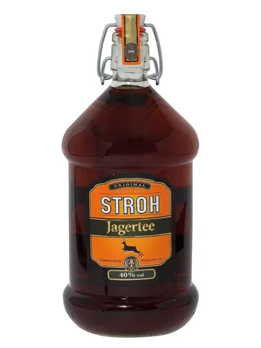 Stroh Rum Jagertee 40% 1L - Österreichische Spezialität mit geografischer Angabe, einfach mit heißem Wasser zu mischen. Ideal für gesellige Abende oder als erfrischender Jagertee-Shot.