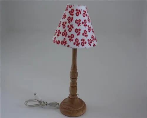 Kahlert Stehlampe Holzfuß Stoffschirm Höhe:110mm 10292 in rot von Kahlert