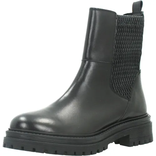 Geox Damen D Iridea Stiefeletten, Schwarz, 40 EU - Wanderschuhe mit elegantem Design, 5 cm Blockabsatz für optimalen Komfort und Stabilität, ideal für den Herbst-Winter 22.