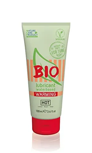 HOT BIO Lubricant Warming Glide, Biologisches & veganes, wasserbasierendes wärmendes Gleitgel, 100ml