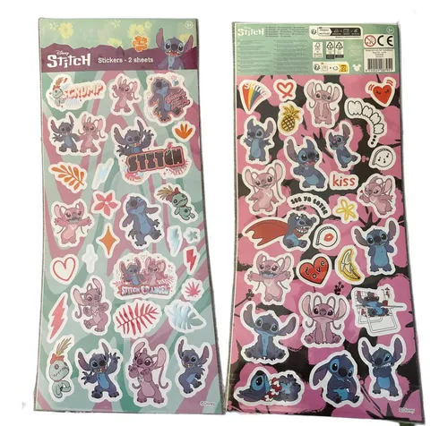 Disney Sticker Lilo&Stitch Aufkleber 2 Bögen über 50 Sticker Klebebilder grün pink, (Set 2-tlg), mit Angel, Stitch, Schrulle und seine Freunde