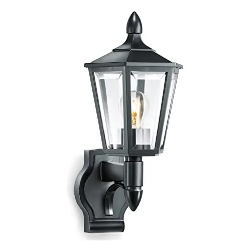 Steinel L 15M SW 069179 Außenwandleuchte 60W Schwarz - Klassische Außenleuchte für Hausfronten und Eingänge, manuell schaltbar mit Schutzklasse IP 44. Elegantes Design in Schwarz, ideal für stilvolle Beleuchtung.