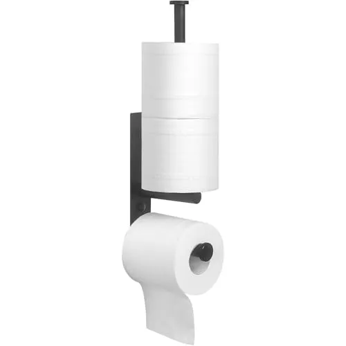 Klopapier Aufbewahrung - GUIGUZI Schwarz Toilettenpapier Ohne Bohren, Toilettenpapierhalterständer für die Aufbewahrung von Ersatzrollen für Badezimmer und Toilette/Selbstklebender