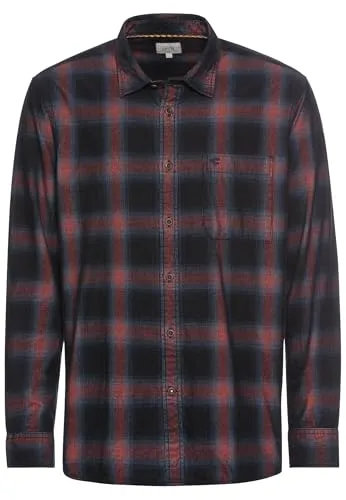 camel active Herren Langarm Hemd aus Reiner Baumwolle Ziegelrot - Sporthemden für Herren aus 100% Baumwolle, klassischer Hemdkragen und stilvolles camel active Logo auf der Brusttasche, perfekt für Freizeit und aktive Tage.