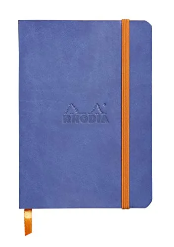 Rhodia 117358C Rhodiarama Notizheft (mit weichem Umschlag, dot grid, 72 Blatt, 90 g elfenbeinfarbenes Papier, DIN A6, 10,5 x 14,8 cm, Lesezeichen, Innentasche) 1 Stück saphirblau