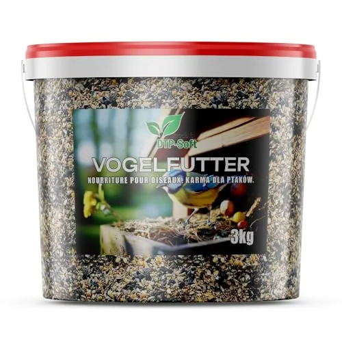 DTP-SOFT Vogelfutter Wildvogelfutter 4 Jahreszeiten Premium Mix Eimer (3KG)