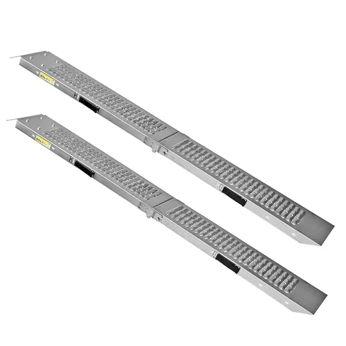 Klappbare Auffahrrampe 180 cm - Belastbar bis 400 kg - Laderampe mit rutschfester Oberfläche, klappbar und transportfreundlich, ideal für Transporter und Anhänger. Maximale Belastung von 400 kg, inklusive Befestigungsmittel.