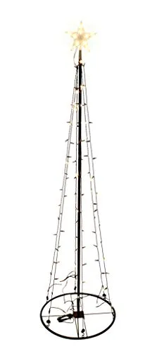 LED Lichterbaum mit Stern - 180 cm Höhe, 106 warme LEDs - Dekorativer Weihnachtsbaum für Innen- und Außenbereich, mit beleuchtetem Stern und 5 m Zuleitungskabel für festliche Stimmung.