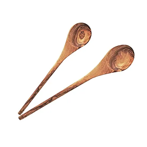 NATUREHOME Kochlöffel-Set aus Olivenholz (2-teilig, 25 cm & 35 cm) - Entdecken Sie nachhaltige Küchenaccessoires aus hochwertigem Olivenholz. Antibakteriell und langlebig, ideal für schonendes Kochen und Braten. Handgefertigte Unikate für jede Topfgröße.