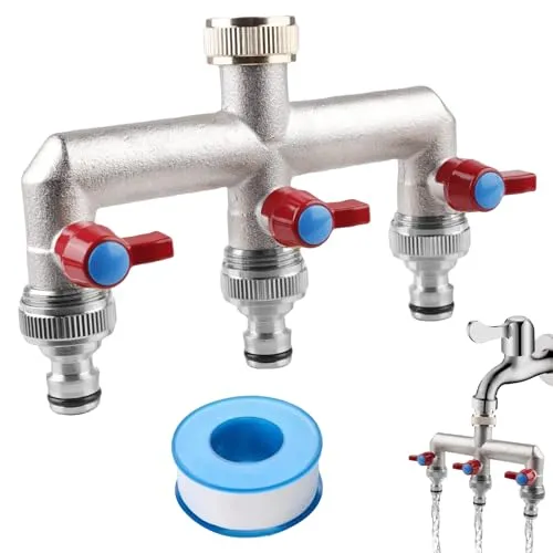 3-Wege Wasserhahn Wasserverteiler aus Messing