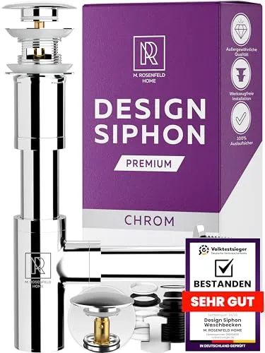 Ablaufgarnitur Waschbecken POP UP mit Design Siphon