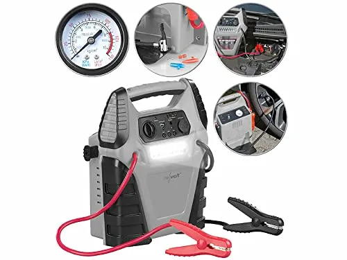 revolt 5in1-Starthilfe-Powerbank mit Kompressor