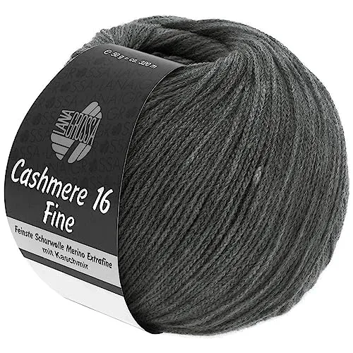LANA GROSSA Cashmere 16 Fine | Aus Kaschmir- und Merinowolle | Handstrickgarn aus 80% Schurwolle (Merino extrafine), 10% Kaschmir & Polyamid | 50g Wolle zum Stricken & Häkeln | 320m Garn FB 16