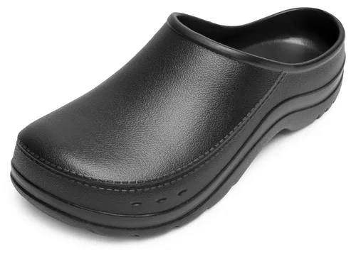 Gartenclogs für Herren Ultraleicht EVA Gartenschuhe LA-CA-ComoMan (Schwarz, 42)