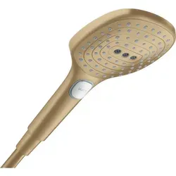 hansgrohe Raindance Select E Handbrause 120 3jet 26520000 - Handbrausen mit extra großem Brausekopf Ø 12 cm für ein luxuriöses Duscherlebnis in brushed bronze