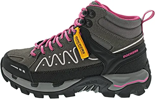 DOCKERS Trekkingschuhe Damen grau 37 - Wanderschuhe mit atmungsaktiver Docktex-Membran, wasserabweisend und ideal für Outdoortouren. Robuste Synthetiksohle mit tiefem Profil sorgt für optimalen Grip.