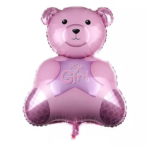 Folienballon Baby Girl, Bärchen, ca. 75 x 49 cm - Party Luftballon Deko Dekoration Kindergeburtstag Helium Heliumballon XXL Ballon Geburt Geburtstag Baby Girl boy Mädchen Junge Babyparty