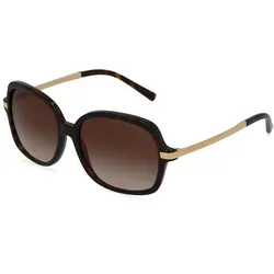 Michael Kors MK2024 ADRIANNA II Damen-Sonnenbrille - Elegante Sonnenbrille für Damen mit braunem Acetat-Gestell und Kunststoffgläsern, ideal für stilvolle Auftritte im Sommer.
