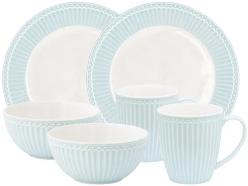 Greengate Frühstücks-Set Alice 6tlg in Pale Blue in blau von GreenGate