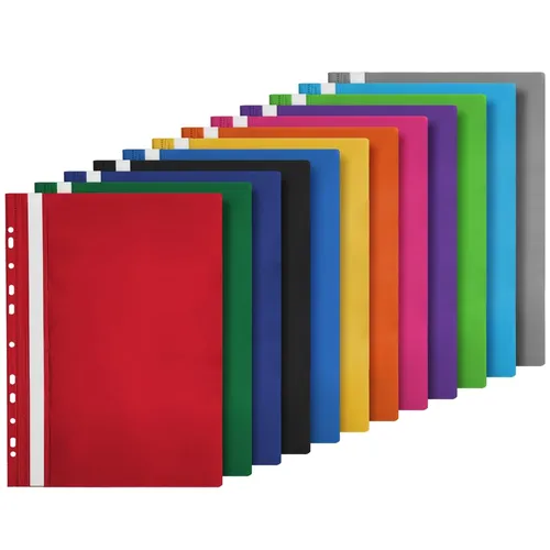 Stück Schnellhefter mit Lochung farbig sortiert A4 aus Kunststoff für Schule 12