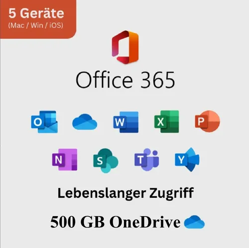 Microsoft Office 365 Professional Plus | Dauerzugang für 5 Geräte