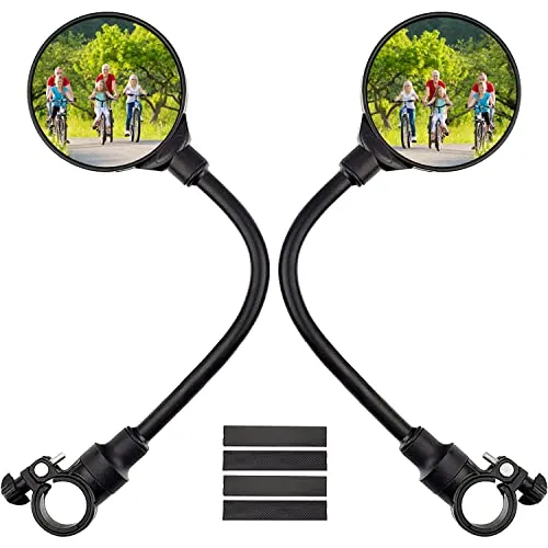 Fahrradspiegel 360° Einstellbar - Sicherer Convex Mirror für 22-32mm Lenker - Fahrradspiegel für optimale Sicherheit beim Radfahren, mit 360° drehbarem Design und werkzeugfreier Installation. Ideal für Mountainbikes und Rennräder.