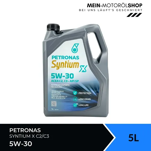 Petronas Syntium X 5W-30 C2 C3 ACEA A5 B5 VW Renault Ford Motoröl 5 Liter