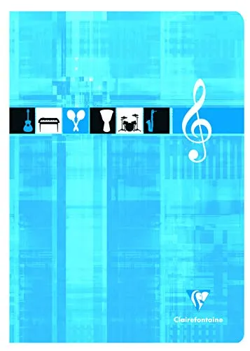 Clairefontaine Notenheft A4 - 10er Set, 48 Blatt, 90g - Schulhefte für Musikliebhaber, ideal für Notationen und Kompositionen, in hochwertiger Qualität und sortierten Designs.