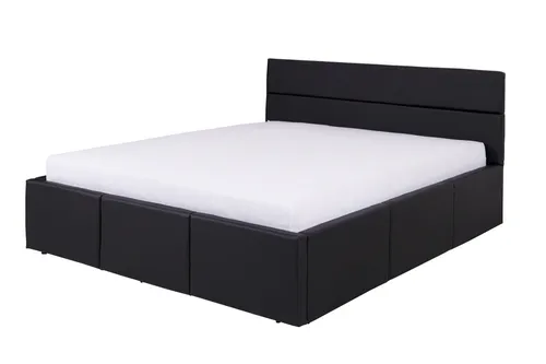 Produktbild Polsterbett Doppelbett LABRI Komplettset Kunstleder Schwarz 160x200cm