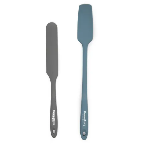 ThermoTasty Silikon Reste-, Löffel-, Schaber- 2er-Set (blau/grau)