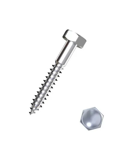 Connex Holzschrauben KU4528060, 8 x 60mm, Edelstahl A2 - Hochwertige 8 x 60mm Schrauben mit Teilgewinde und Sechskantkopf für optimale Kraftübertragung, ideal für Profis und DIY-Projekte. 20 Stück in rostfreiem Edelstahl A2 für hohe Korrosionsbeständigkeit.