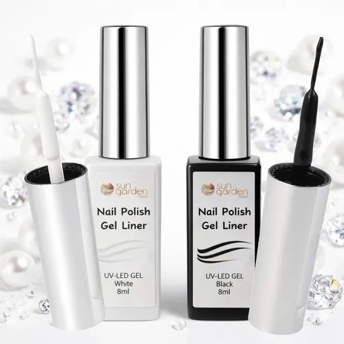 Nail Polish Nail Liner schwarz & weiss je 8ml – für feine Linien und Design