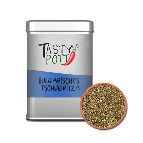 Tasty Pott Bulgarisches Tschubritza | Gewürze | Gewürzmischung | Bulgarische Küche | Mit Bohnenkraut | Geschmacksintensiv | Kräuter | 70g Dose