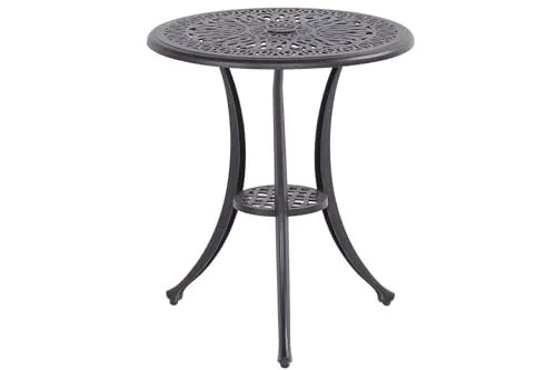 Hartman Amalfi Bistrotisch Ø62cm – Bronze Aluminium-Guss in silber von Hartman