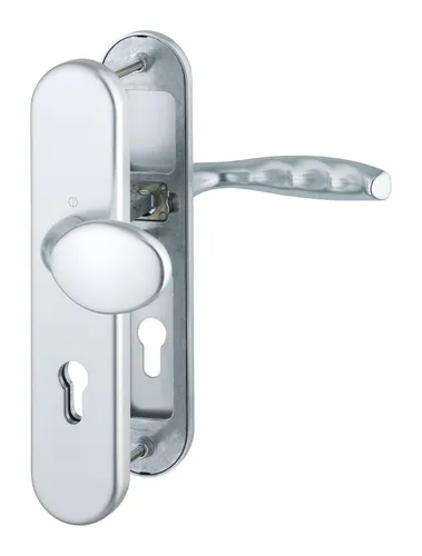 Hoppe New York Aluminium-Schutz-Langschild-Wechsel-Garnitur - Türsicherungen für Außen- und Wohnungstüren, mit robustem Profilzylinder und edlem Design, ideal für Sicherheit und Stil.