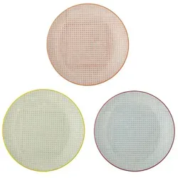 Bloomingville Carla Teller Set, Rot in blau von Bloomingville