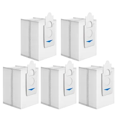 Geoviizon 5 Stück Antibakterielle Staubbeutel Zubehör Kompatibel mit ECOVACS DEEBOT X2 Omni,X5 Omni,T30S für die All-in-One-Omni-Station,3L Grosse Kapazität Staubsaugerbeutel Ersatzteile