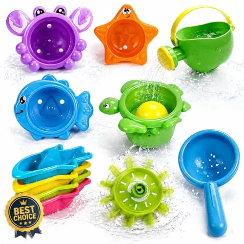 Badewannenspielzeug & Poolspielzeug für Baby , Wasserspielzeug Kinder ab 1 2 3 Jahr für Badewanne & Planschbecken, Sommer Sandspielzeug Outdoor Spielzeug, Geschenk Jungen Mädchen