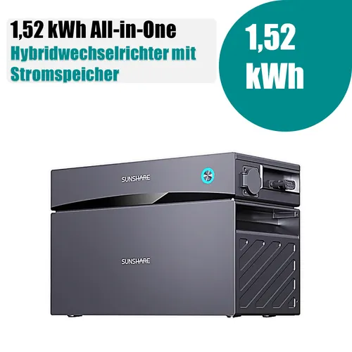 Produktbild Sunshare Glory All-in-One Balkonkraftwerk Stromspeicher 1,52 kWh – Effiziente Energielösung für Ihr Zuhause