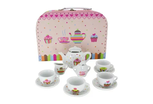 GICO Spielzeug-Arztkoffer Cupcake Teeservice – Porzellan-Set im Koffer für Kinder- 36379