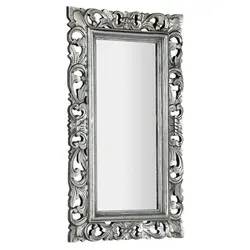 Sapho - Spiegel mit Rahmen 40x70 cm, Silber IN109 - Eleganter Spiegel mit handgeschnitztem Holzrahmen aus massivem Holz, ideal für stilvolle Wohnräume. Mit seinen kompakten Abmessungen passt er perfekt in jede Umgebung.